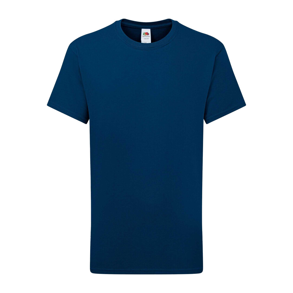 Fruit Of The Loom (7-8 Years, Mountain Blue) Childrens/Kids Iconic 195 T-Shirt