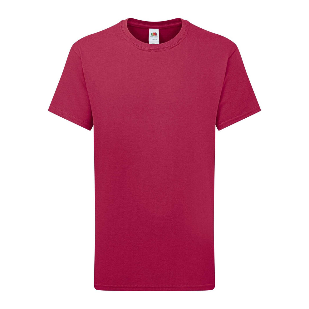 Fruit Of The Loom (12-13 Years, Cranberry) Childrens/Kids Iconic 195 T-Shirt