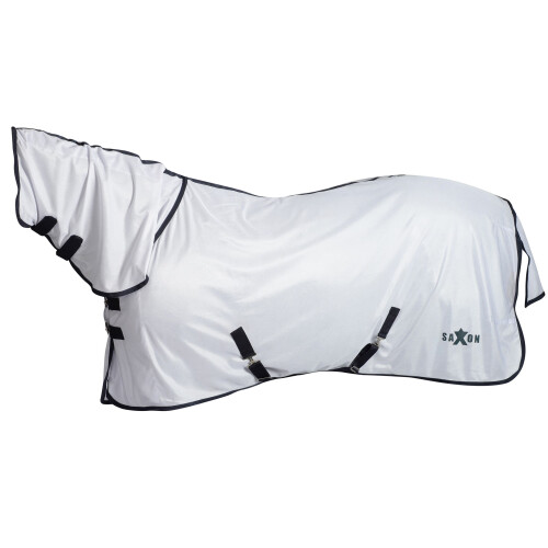 (5ft, White/Navy) Saxon Mesh Combo Neck Turnout Rug