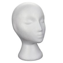 Wig Display Stand Styrofoam Head Model White 20.47 Inch