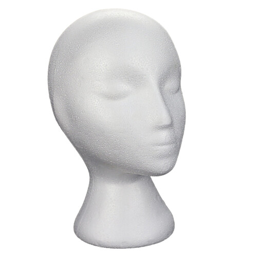 Wig Display Stand Styrofoam Head Model White 20.47 Inch