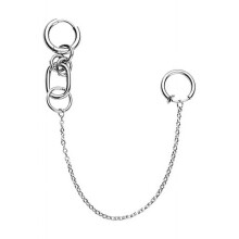 Fake Lip Piercing Clip Earring with Chain Link for Women