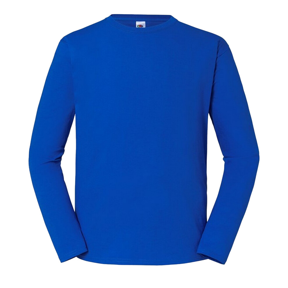Fruit Of The Loom (Xs, Royal Blue) Mens Iconic 195 Premium Ringspun Cotton Long-Sleeved T-Shirt