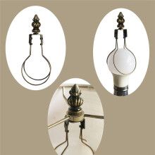 Lampshade Adapter Brass Clip Light Bulb Clip Adapter Includes Decoration Finial, Spring Clip for Light Bulb