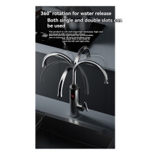 Elektrischer Schnellheiz-Wasserhahn mit Warm- und Kaltwasserfunktion, Mischbatterie, 3300 W, 220 V, 360 Drehbar, Digitaler Stecker (AU-Stecker)