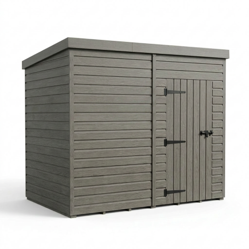 11x6 Pent Composite Shed Tanalised (Single Door, No Windows) 1