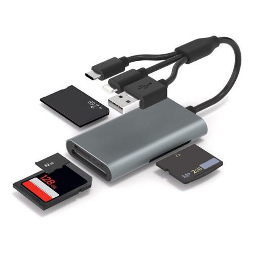4-in-1 Memory Stick Pro Duo Adapter Triple /USB-C/USB-A for /Micro /MS/XD Picture Card, Memory Card Reader 1