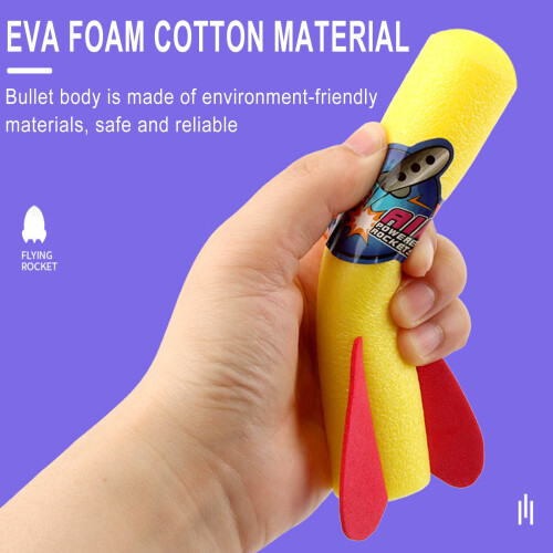 Yellow Foot Flying Rocket Toy with Soft Foam Ammo 2