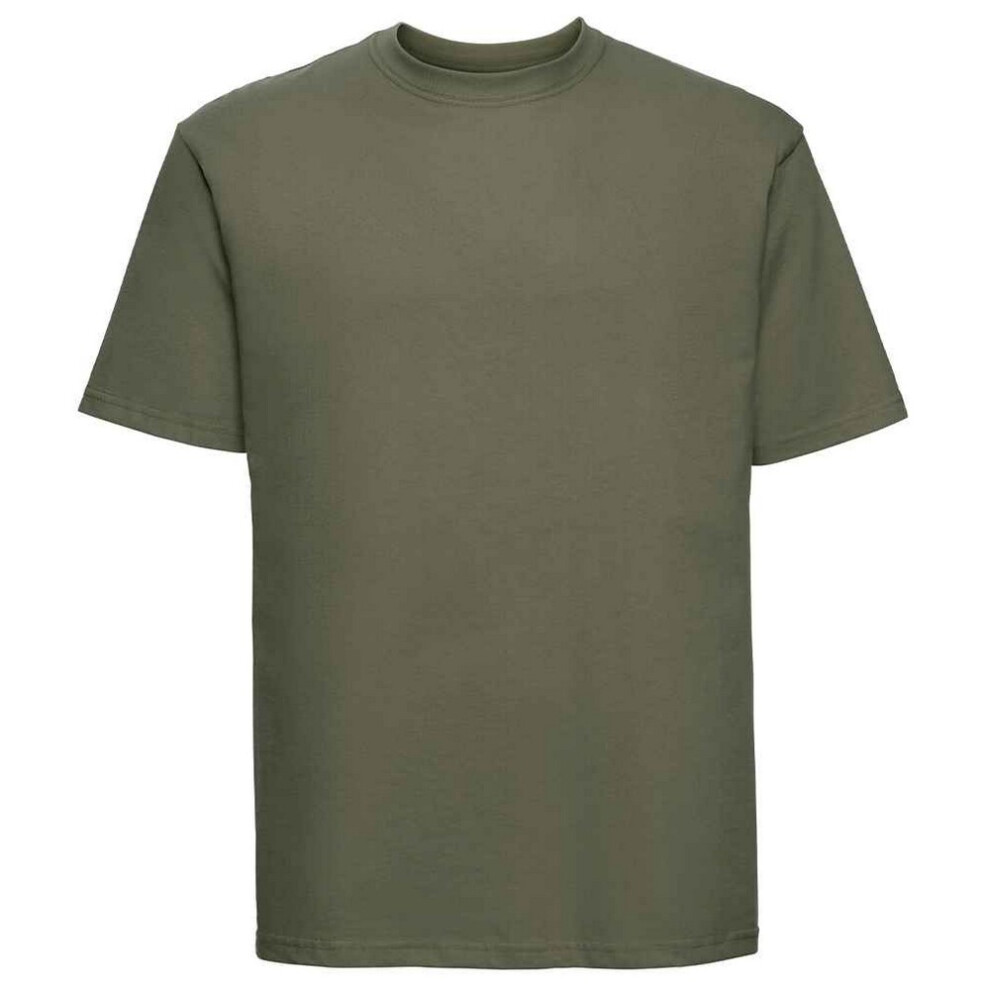Russell (4Xl, Olive Green) Mens Ringspun Cotton Classic T-Shirt