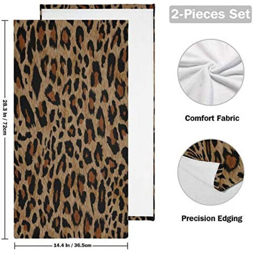 Hand Towels Animal Print Soft Luxury 2 Pack 1