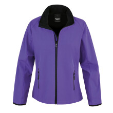 (S, Purple / Black) Result Womens/Ladies Core Printable Softshell Jacket