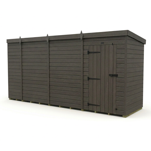 13x4 Pent Composite Shed Tanalised (Single Door, No Windows) 1