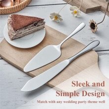 Tårtskärningsset för Bröllop, Tårtkniv och Serveringsset,Classic Design Paj Tårtserveringsset Om 2 Delar,Diskmaskinsäker,A