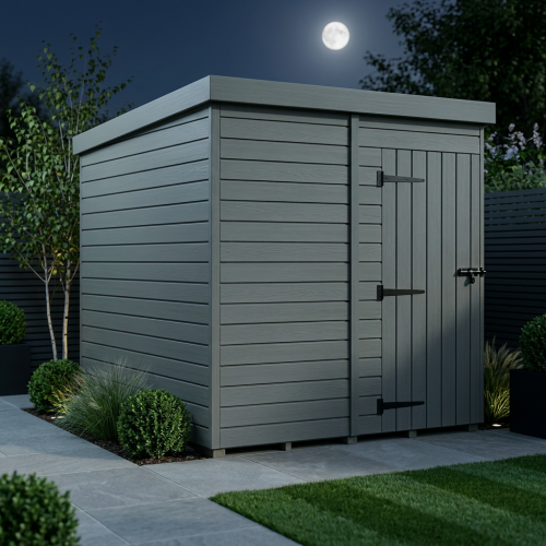 7x9 Pent Composite Shed Tanalised (Single Door, No Windows) 2