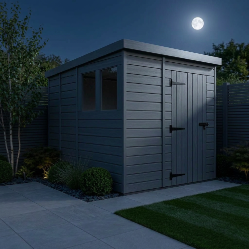 7x9 Pent Composite Shed Tanalised (Single Door, With Windows) 2