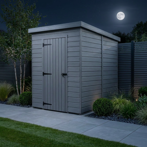 5x10 Pent Composite Shed Tanalised (Single Door, No Windows) 2