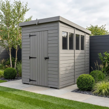 5x10 Pent Composite Shed Tanalised (Single Door, With Windows)