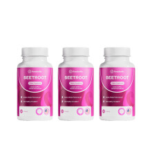 3 Bottle Rosabella Organic Beet Root Powder 1300mg Capsules Support Blood Pressure 60ct