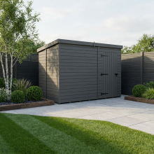 9x7 Pent Composite Shed Tanalised (Single Door, No Windows)