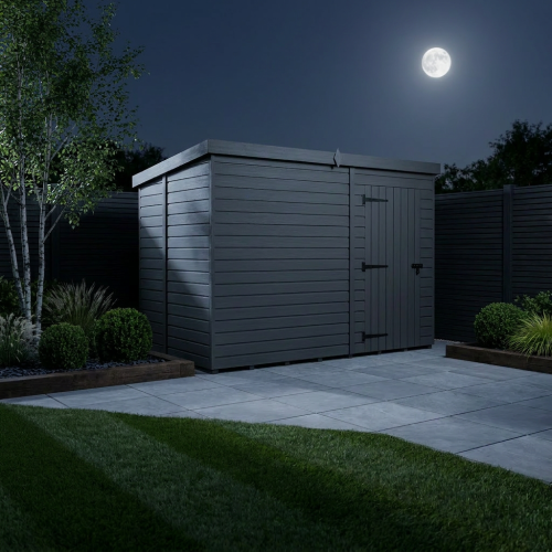 9x7 Pent Composite Shed Tanalised (Single Door, No Windows) 2