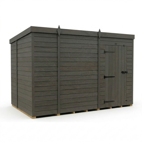 9x7 Pent Composite Shed Tanalised (Single Door, No Windows) 1