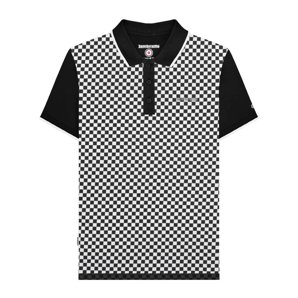 Lambretta (3Xl, Black/White) Mens Ss25 Two Tone Big & Tall Polo Shirt