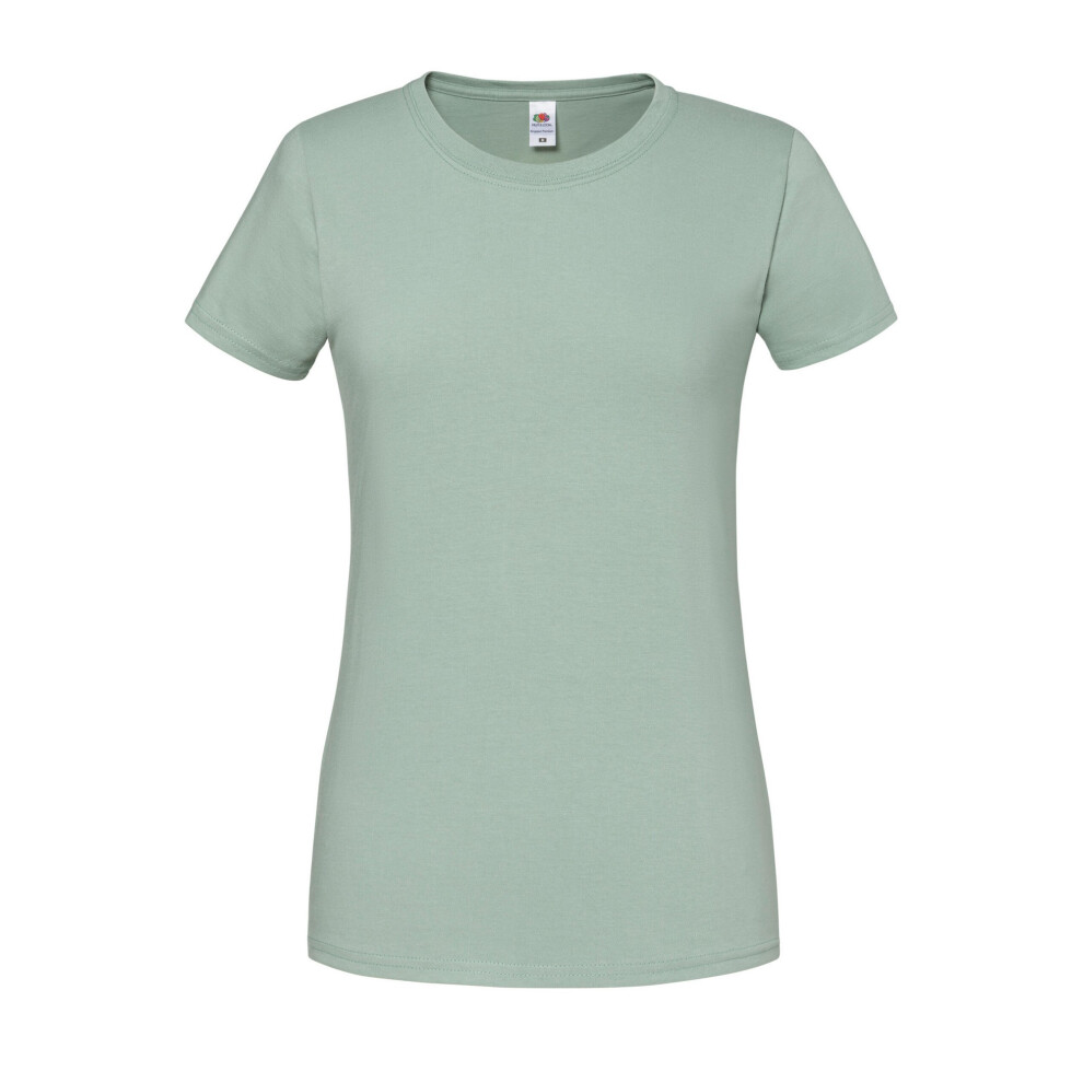 Fruit Of The Loom (L, Sage) Womens/Ladies Premium Ringspun Cotton Lady Fit T-Shirt