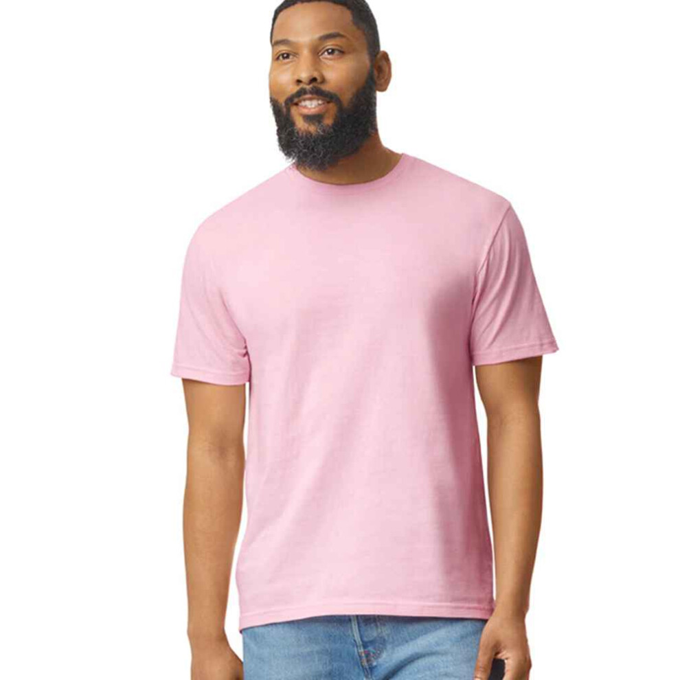 Gildan (L, Light Pink) Mens Softstyle Ringspun T-Shirt