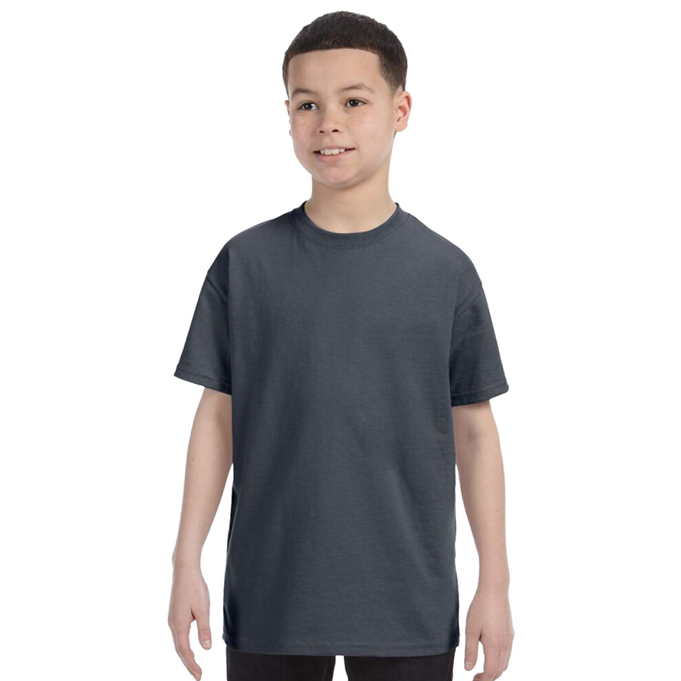 Gildan (5-6 Years, Dark Heather) Childrens/Kids Soft Style Jersey T-Shirt