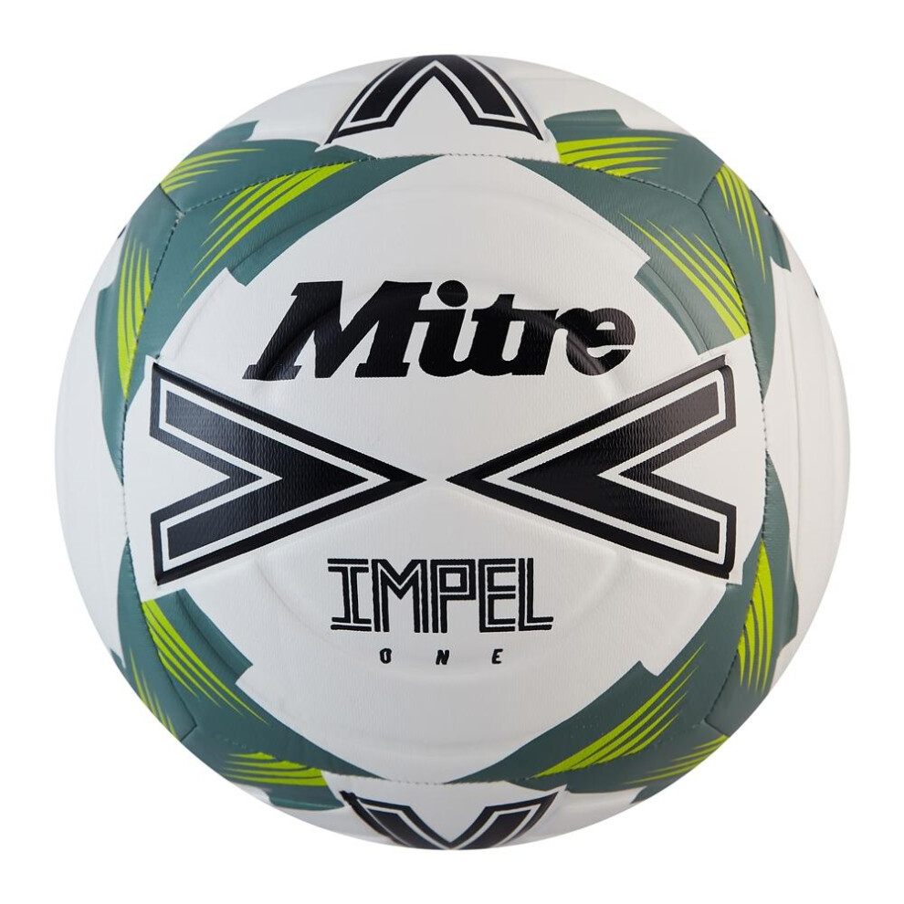 Mitre (5, White/Black/Green) Impel One 2024 Football