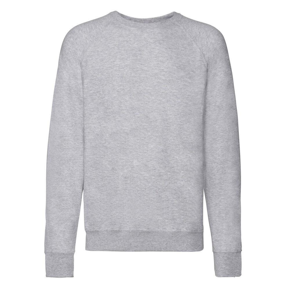 Fruit Of The Loom (S, Heather Grey) Unisex Adult Lightweight Raglan Sweatshirt