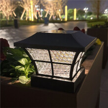 Solar-Pfostenkappenleuchten, LED-Zaunkappenleuchten für 4x4 Holzpfosten, Gartendekoration, Weißes Licht