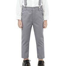 Boys' Wrinkle-Resistant School Uniform Pants Light Gray
