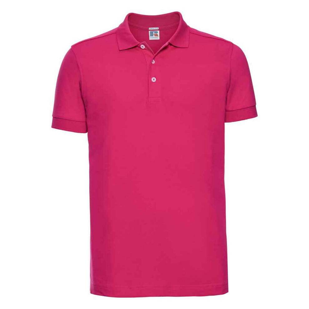 Russell (Xl, Fuchsia) Mens Pique Stretch Polo Shirt