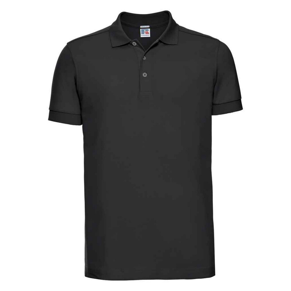 Russell (3Xl, Black) Mens Pique Stretch Polo Shirt
