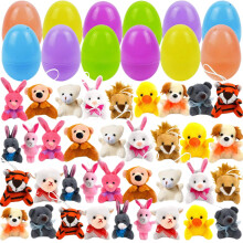 Easter Eggs with Mini Animal Plush Toys 36-Pack