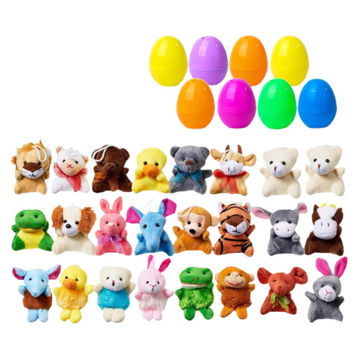 Easter Eggs with Mini Animal Plush Toys 12-Pack 1