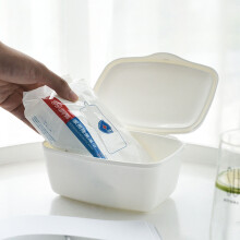 Biały plastikowy dozownik chusteczek nawilżanych z pokrywką 7,075,232,95