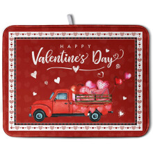 Tapis égouttoir à vaisselle en microfibre Red Truck Heart 40 x 45 cm