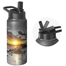 18oz-os rozsdamentes acél kulacs háromszoros szigeteléssel és természetes tájképi mintázattal