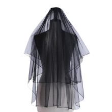 COMEET black tulle party veil for costume parties