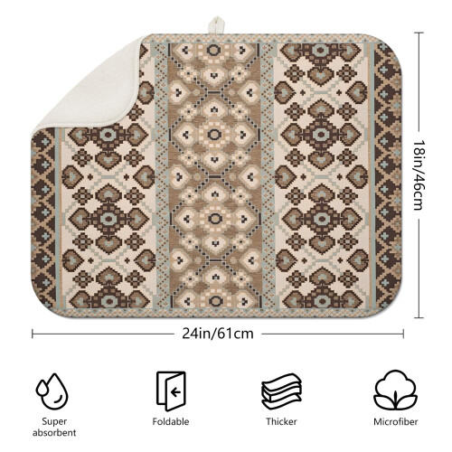 Mikrofiber tørkematte Boho Floral 18x24 tommer 1