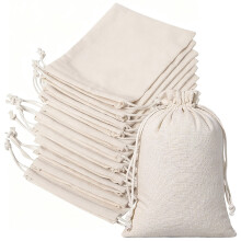 Sacs Ă cordon en coton blanc 17 x 23 cm (lot de 20)