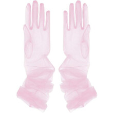 Lyserøde mesh chiffon handsker lette, åndbare 3 stk.