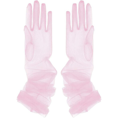 Lyserøde mesh chiffon handsker lette, åndbare 3 stk.