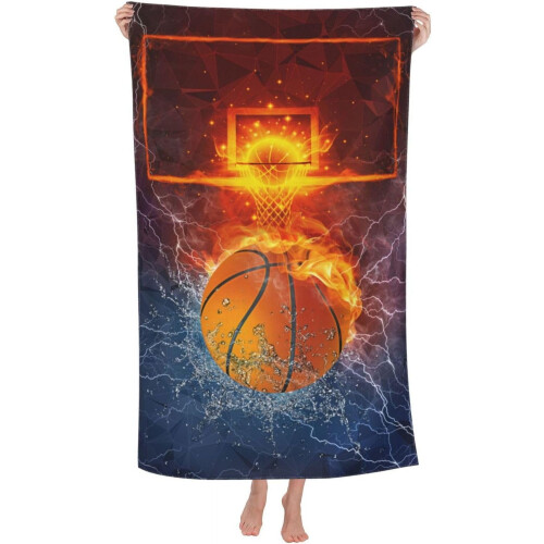 Basketball Beach Towel Microfiber Quick-Dry 52x32 Inch