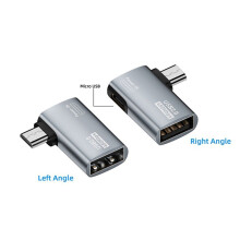 Adaptador OTG de 4 Piezas para Fire TV Stick Adaptador Micro-USB A USB OTG de Ángulo Izquierdo/Derecho de 90 Grados para Tableta de Teléfono Android