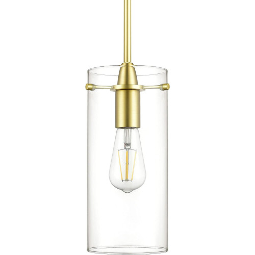 Brass Pendant Light Kitchen Island Clear Glass Large