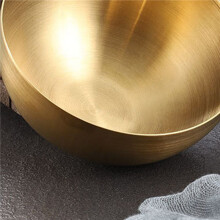 3X GroßE KapazitäT Edelstahl Salat SchüSseln Koreanische Suppe Reis Nudel Ramen SchüSsel KüChe Lebensmittel BehäLter,Gold,20X9CM