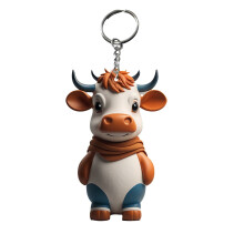 Cow Keychain Pendant Acrylic 1 piece